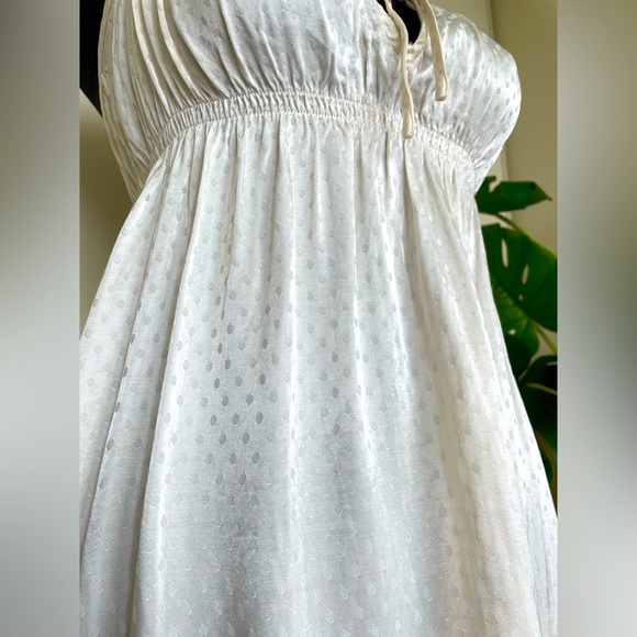 ARITZIA Wilfred mini babydoll dress white jacquard medium spaghetti strap - Picture 3 of 7